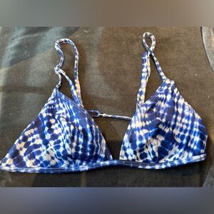 Blue Patterned Women's Swim Top
